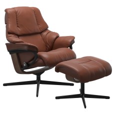 Stressless Reno Cross Base Chair with Footstool Stressless Reno Cross Base Chair with Footstool
