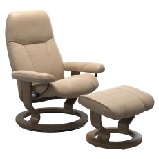 Stressless Consul Classic Base Chair with Footstool Stressless Consul Classic Base Chair with Footstool