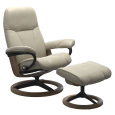 Stressless Consul Signature Base Chair with Footstool Stressless Consul Signature Base Chair with Footstool