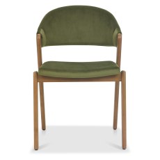 Camden Rustic Oak Upholstered Chair - Cedar Velvet (Pair) Camden Rustic Oak Upholstered Chair - Cedar Velvet (Pair)