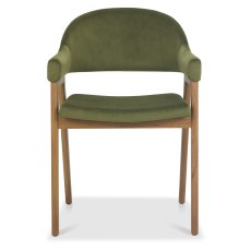 Camden Rustic Oak Upholstered Armchair - Cedar Velvet (Pair) Camden Rustic Oak Upholstered Armchair - Cedar Velvet (Pair)