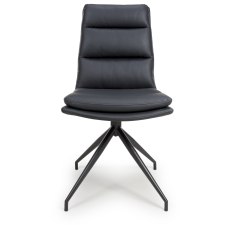 Nobo Swivel Dining Chair in Black (Black Powder Coated Legs) - Pair Nobo Swivel Dining Chair in Black (Black Powder Coated Legs) - Pair