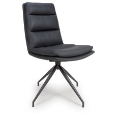 Nobo Swivel Dining Chair in Black (Black Powder Coated Legs) - Pair Nobo Swivel Dining Chair in Black (Black Powder Coated Legs) - Pair
