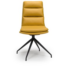 Nobo Swivel Dining Chair in Ochre (Black Powder Coated Legs) - Pair Nobo Swivel Dining Chair in Ochre (Black Powder Coated Legs) - Pair