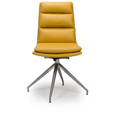 Nobo Swivel Dining Chair in Ochre (Stainless Steel Legs) - Pair Nobo Swivel Dining Chair in Ochre (Stainless Steel Legs) - Pair