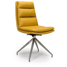 Nobo Swivel Dining Chair in Ochre (Stainless Steel Legs) - Pair Nobo Swivel Dining Chair in Ochre (Stainless Steel Legs) - Pair