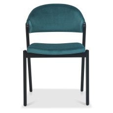 Camden Peppercorn Upholstered Chair - Azure Velvet (Pair) Camden Peppercorn Upholstered Chair - Azure Velvet (Pair)