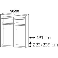 Rauch Imperial 181cm 2 Mirror Door Sliding Wardrobe Rauch Imperial 181cm 2 Mirror Door Sliding Wardrobe