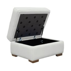 G Plan Seattle Leather Storage Footstool with Wooden Feet G Plan Seattle Leather Storage Footstool with Wooden Feet