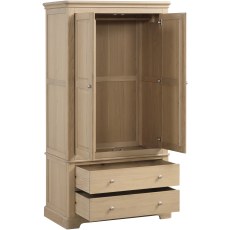 Ludlow Oak 2 Drawer Gents Double Wardrobe Ludlow Oak 2 Drawer Gents Double Wardrobe