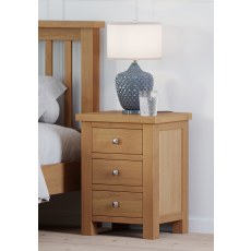 Dodford Oak 3 Drawer Bedside Dodford Oak 3 Drawer Bedside