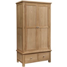 Dodford Oak Gents Wardrobe with 2 Drawers Dodford Oak Gents Wardrobe with 2 Drawers