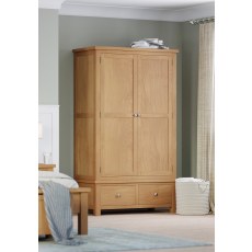 Dodford Oak Gents Wardrobe with 2 Drawers Dodford Oak Gents Wardrobe with 2 Drawers