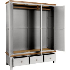 Dodford Painted Triple Wardrobe with 3 Drawers Dodford Painted Triple Wardrobe with 3 Drawers