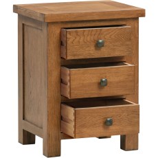 Dodford Rustic Oak 3 Drawer Bedside Dodford Rustic Oak 3 Drawer Bedside