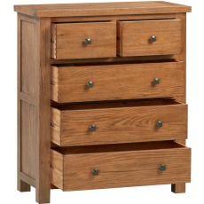Dodford Rustic Oak 2 Over 3 Drawer Chest Dodford Rustic Oak 2 Over 3 Drawer Chest