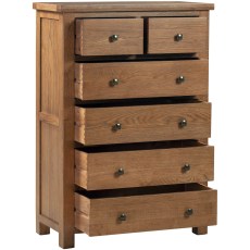 Dodford Rustic Oak 2 Over 4 Drawer Chest Dodford Rustic Oak 2 Over 4 Drawer Chest