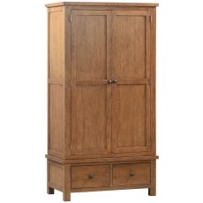 Dodford Rustic Oak Gents Wardrobe with 2 Drawers Dodford Rustic Oak Gents Wardrobe with 2 Drawers
