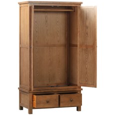 Dodford Rustic Oak Gents Wardrobe with 2 Drawers Dodford Rustic Oak Gents Wardrobe with 2 Drawers