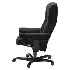 Stressless Quickship Mayfair Medium Office Chair in Paloma Black with Black Base Stressless Quickship Mayfair Medium Office Chair in Paloma Black with Black Base