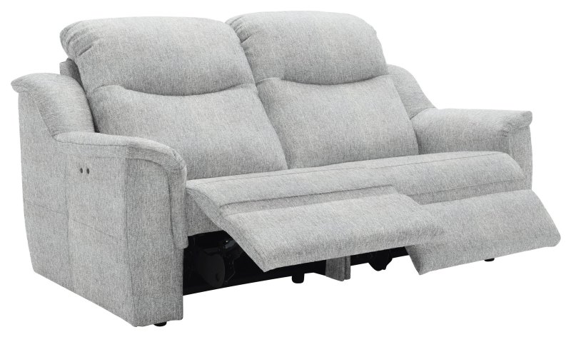 Firth 3 Str Double Power Recliner Sofa  W085 Piero Silver 