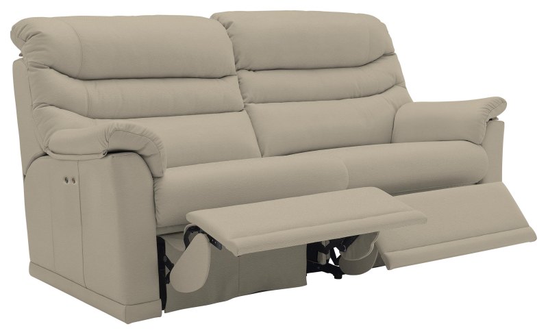 Malvern 3Str Double Power Recliner Sofa 2 Cushion H001 Oxford Mushroom