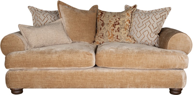 Horatio 2 Seater Sofa Pillow Back Front Kairo Caramel Otis Rust Burnaby Rust Larry Latte