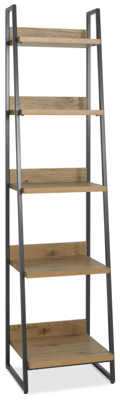 Indus Rustic Oak Narrow Open Display Unit front angle