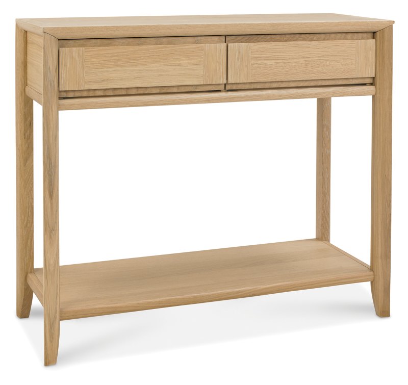 Bentley Designs Bergen Oak Console Table with Drawer front angle shot