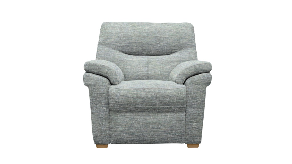 armchair with wooden feet
